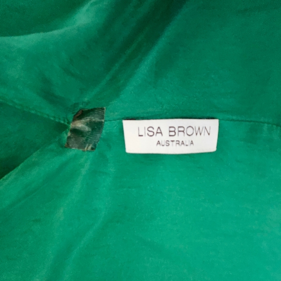 Lisa Brown | Green 100% Silk Hab Maxi - Poppy Dress | Retails for $699 !! - Picture 7 of 8